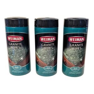 Weiman Granite Wipes 3 Pack 30 Count Each Countertop Cleaner Polish 7"x8" Size